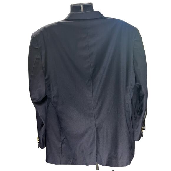 Lyle & Scott Black Three Button Front Worsted Wool Sports Coat Size 46R - Picture 2 of 8